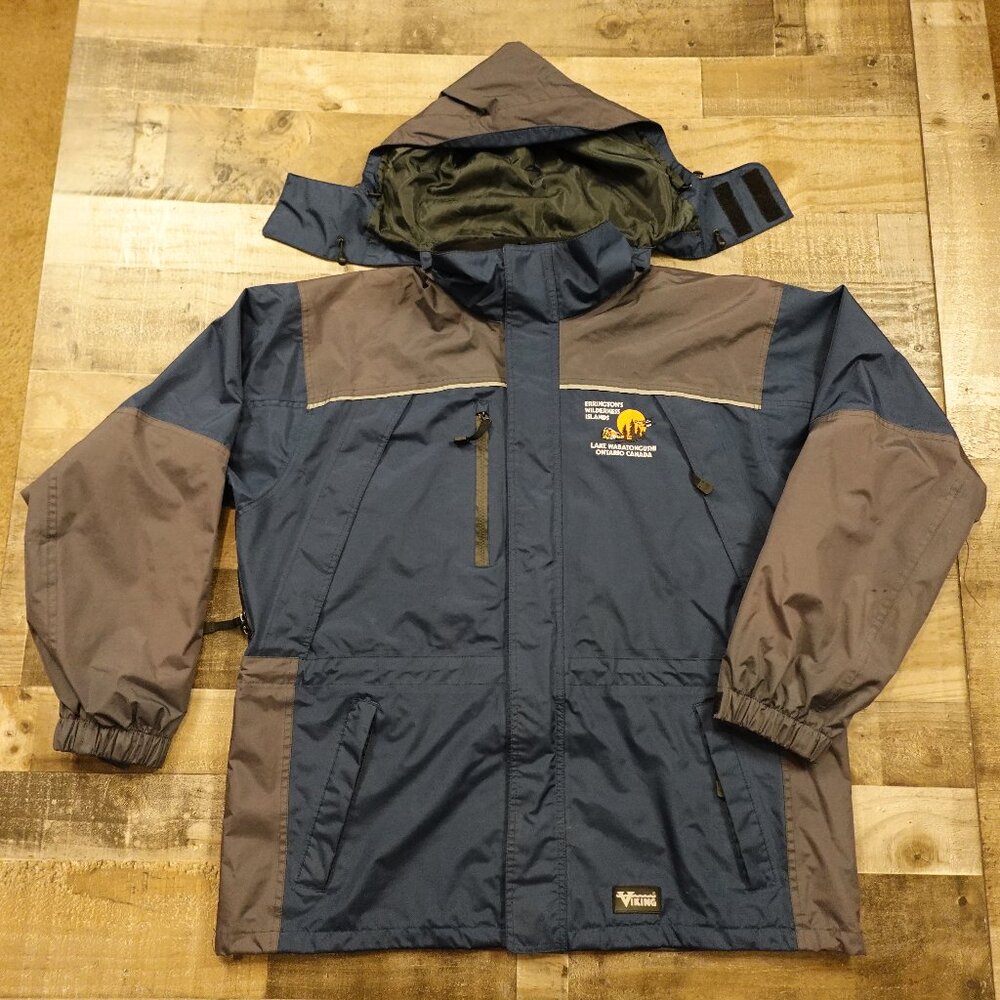 Viking Tempest II Waterproof Jacket Men’s 2XL Blue Gray Hooded‎ Outdoor